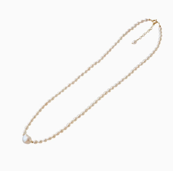 3mm Freshwater Rice Pearl Necklace