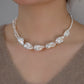 Large Baroque Pearl Double Layer Necklace