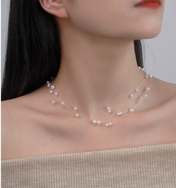 Pearl Starry Sky Five-Layer Necklace