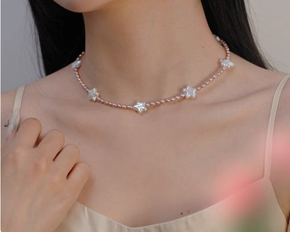 Pentagram Pearl Gypsophila Necklace