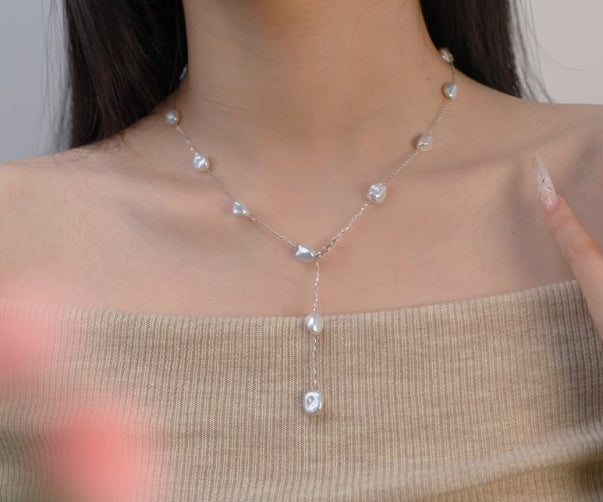 Gypsophila pearl necklace Y chain