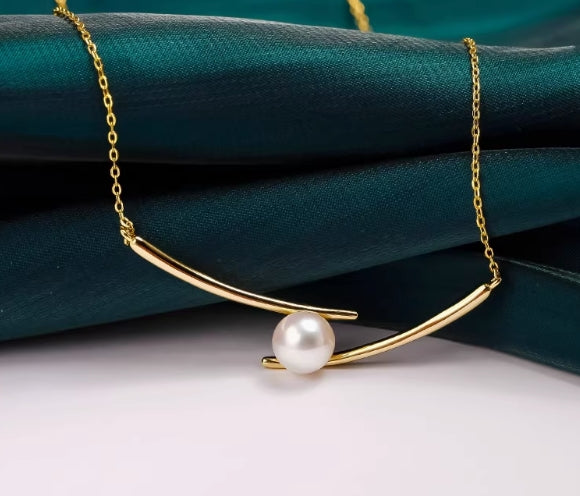Pearl necklace chopsticks clavicle chain