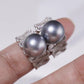 Tahitian Black Pearl Platinum Grey Ring