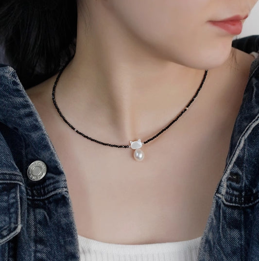 Freshwater Pearl Cat Necklace