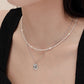 Pearl necklace stacking clavicle chain