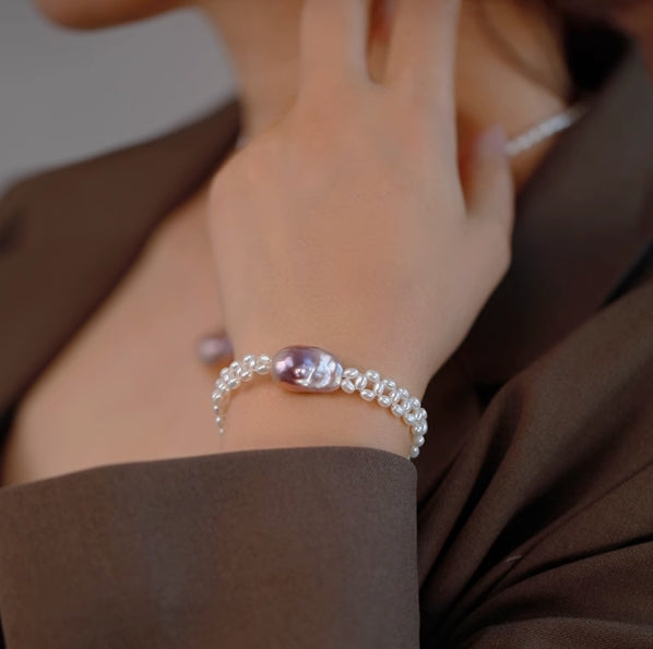 Braided Baroque Pearl Bracelet