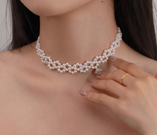 Lace baby pearl scar covering necklace bracelet