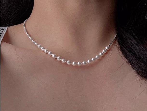 Natural Freshwater Pearl Sparkling Necklace