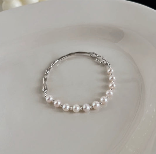 Freshwater Pearl Half Circle Bracelet