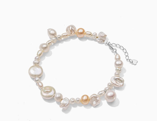 Baroque Petal Two-tone Freshwater Pearl Bracelet