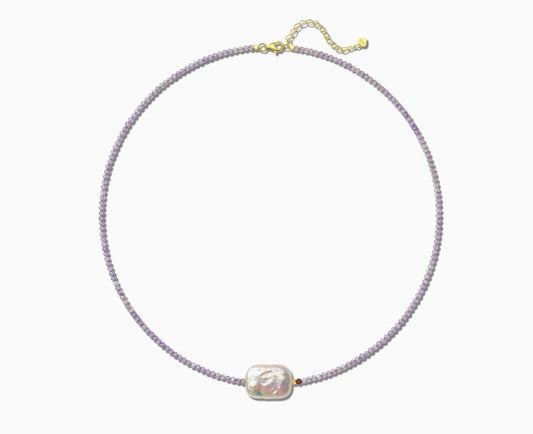 Natural square baroque pearl necklace
