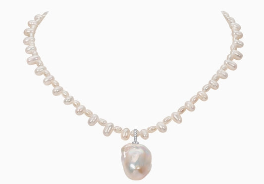 Single Drop Baroque Pearl Necklace