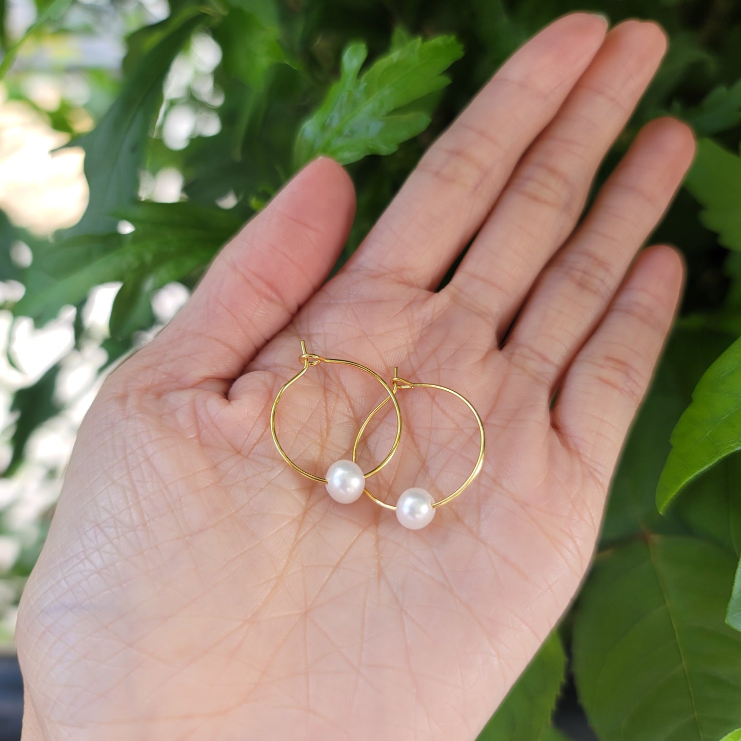 Near Round Freshwater Pearl Earrings