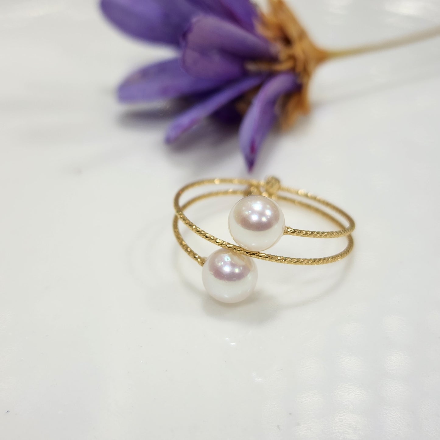 18k gold pearl ring