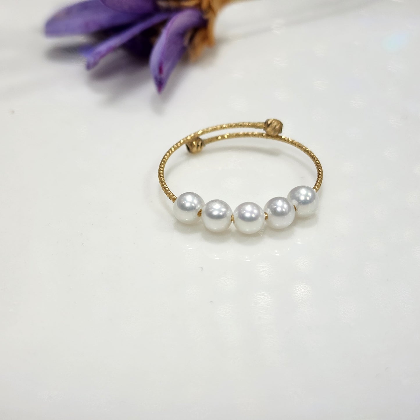 18k gold pearl ring