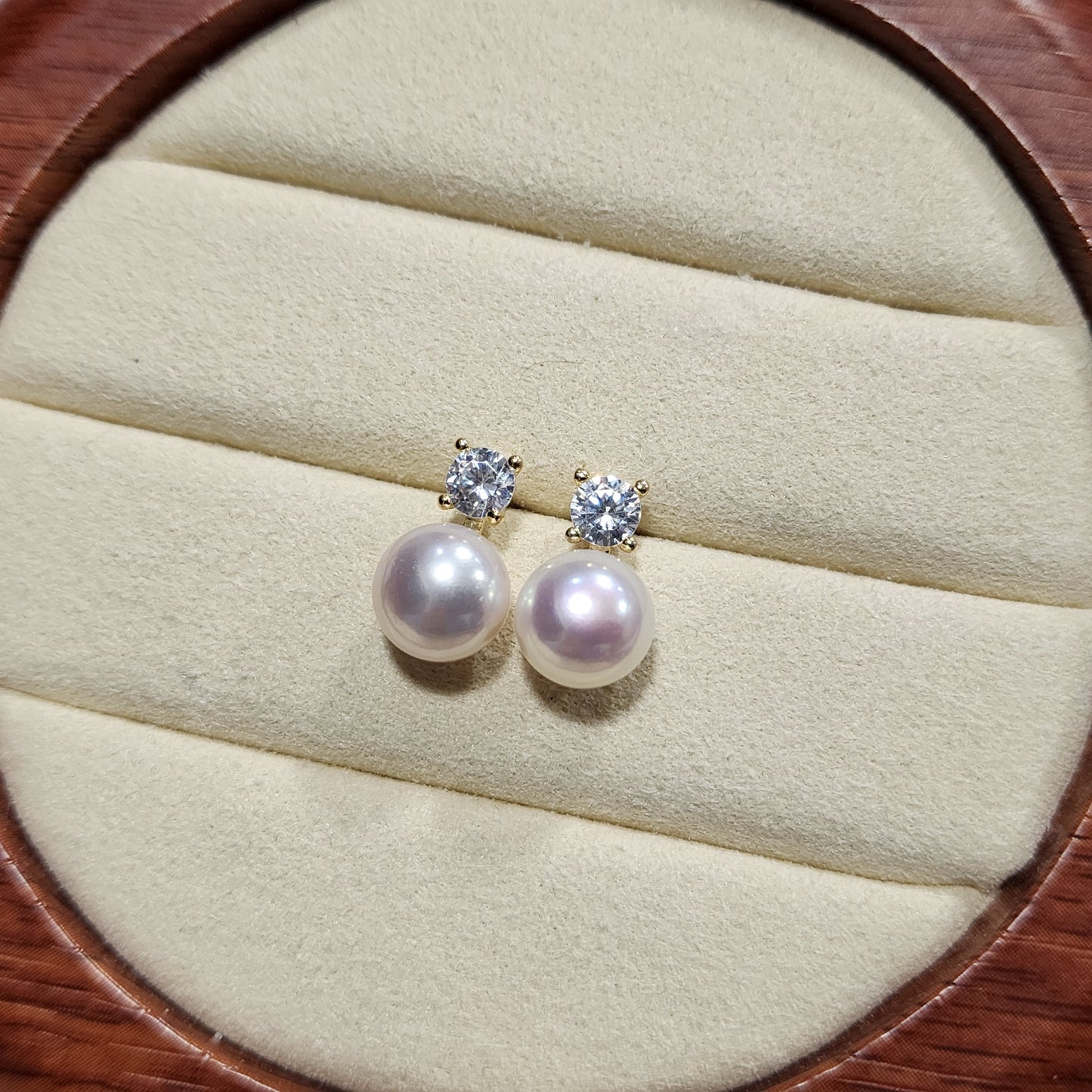 Princess 5a cultured freshwater pearl earrings