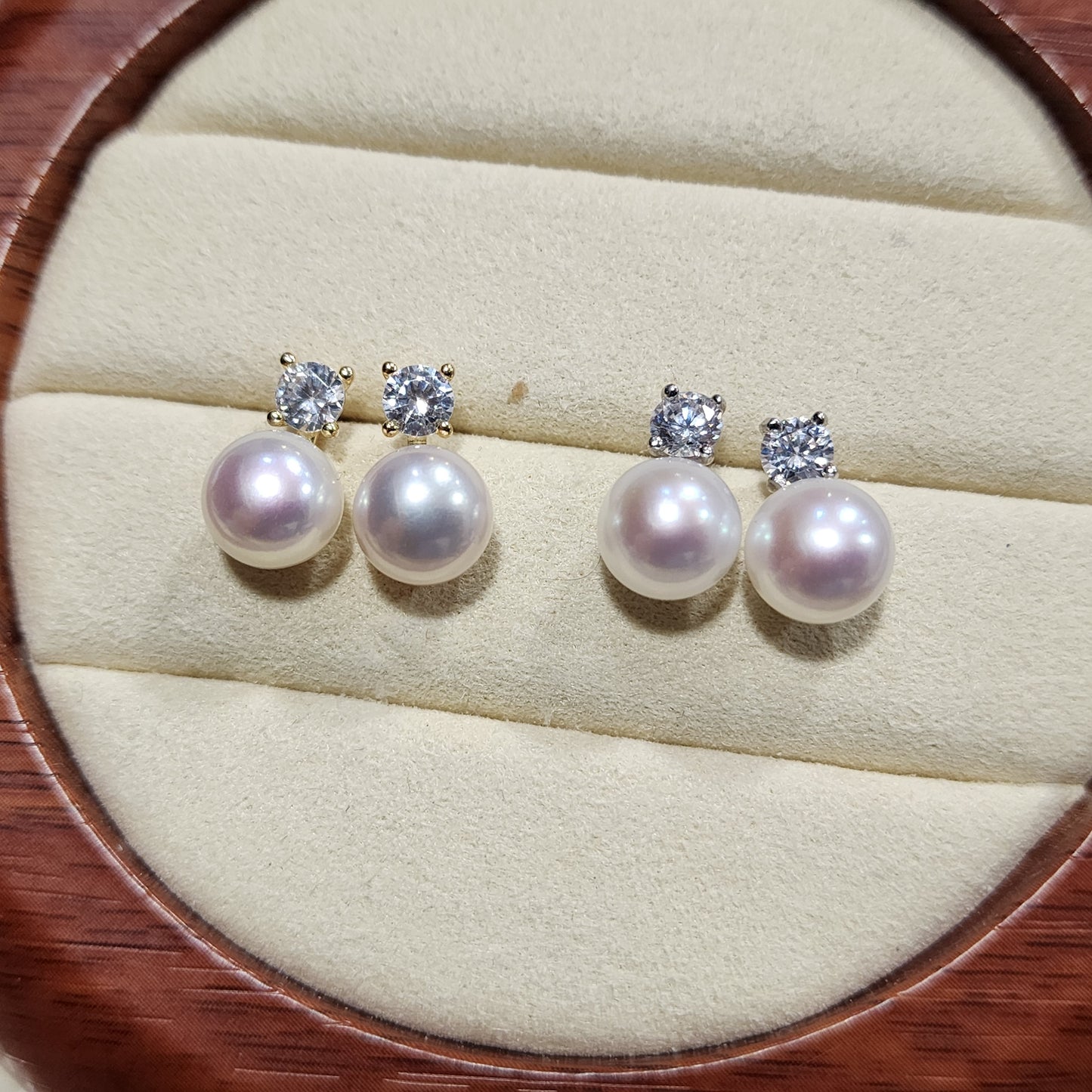 Princess 5a cultured freshwater pearl earrings