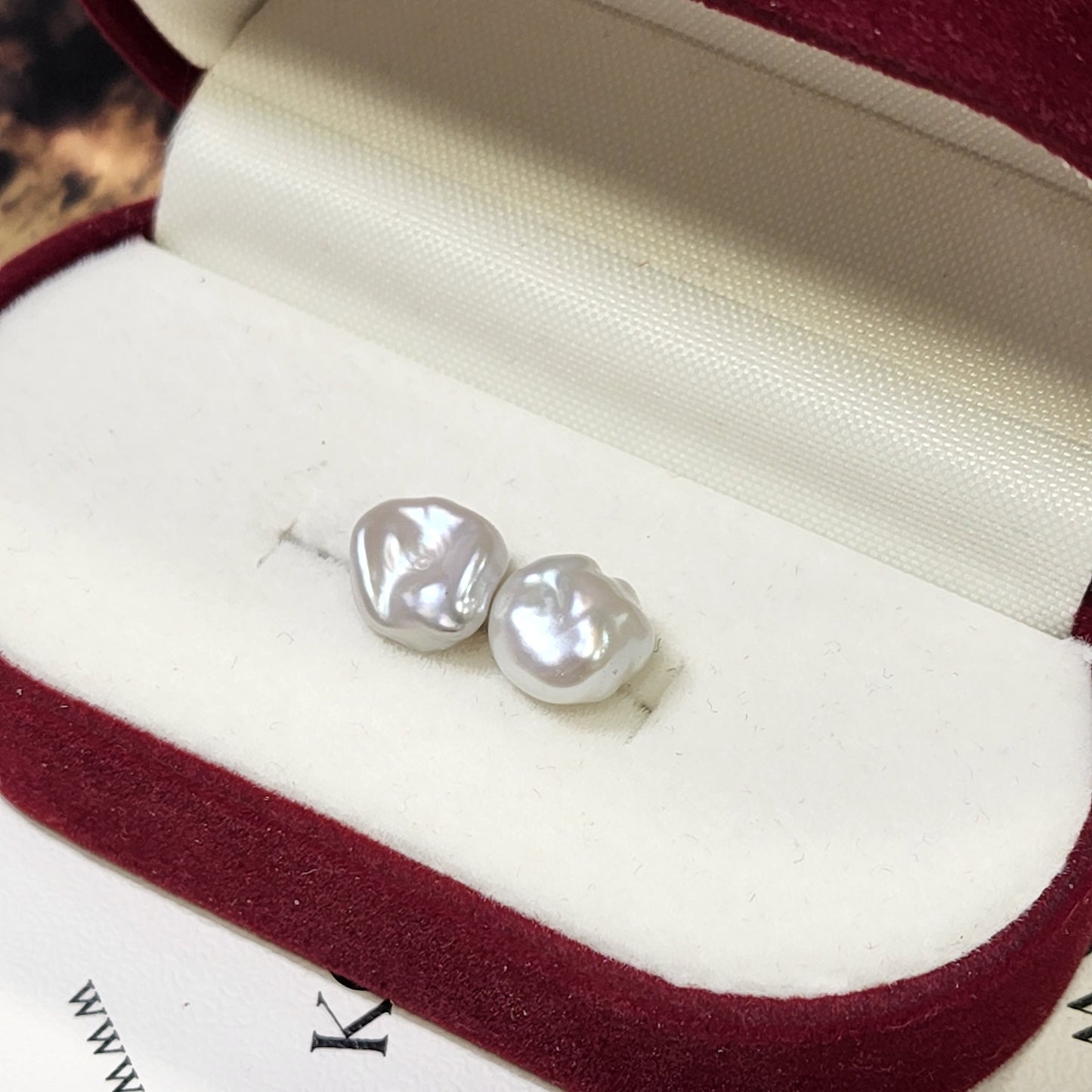 Baroque pearl studs