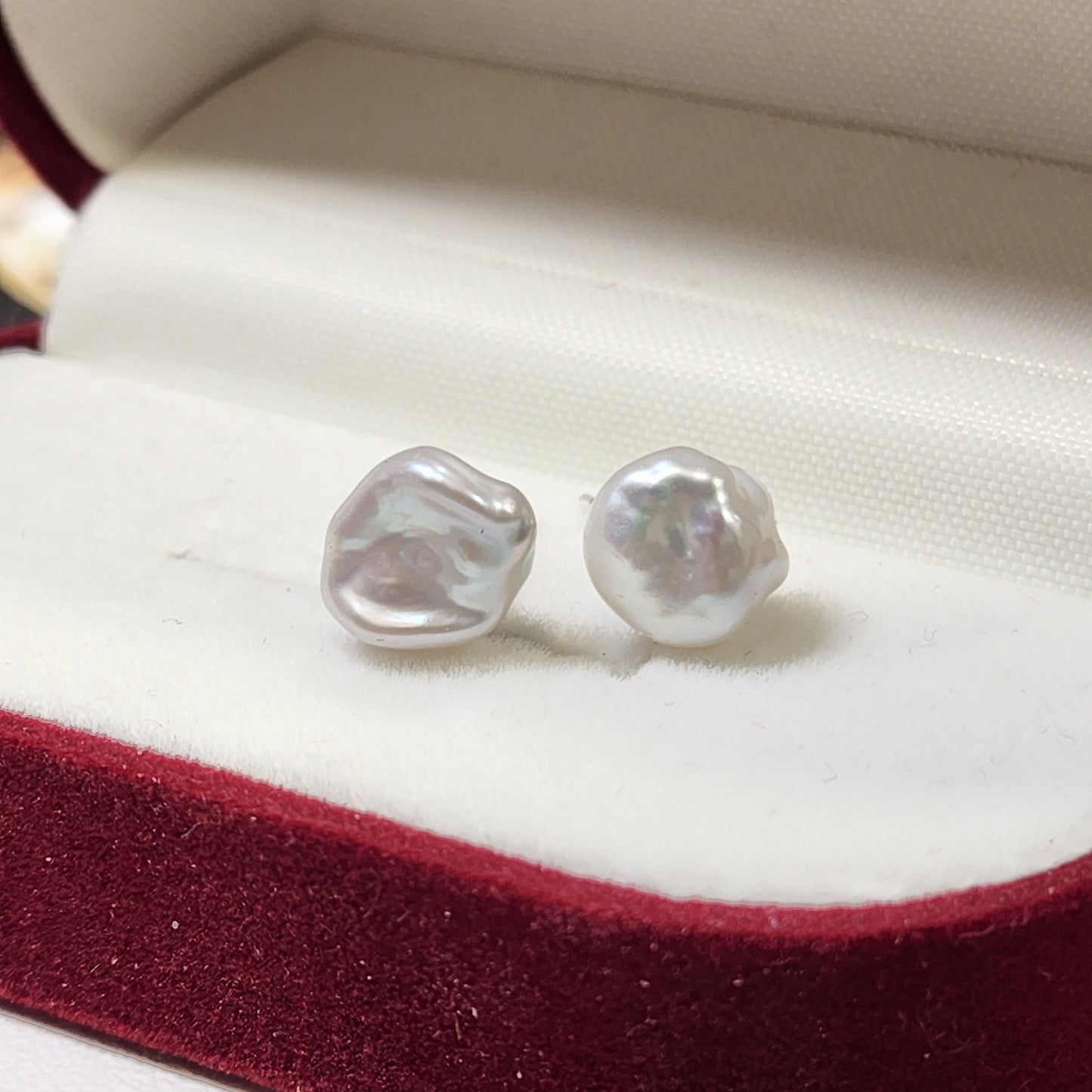 Baroque pearl studs