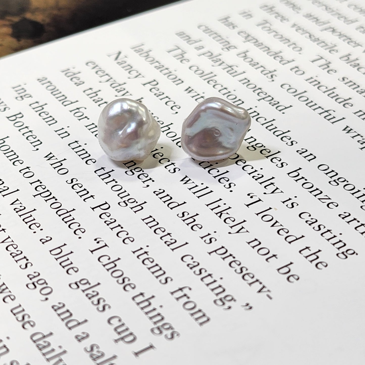 Baroque pearl studs