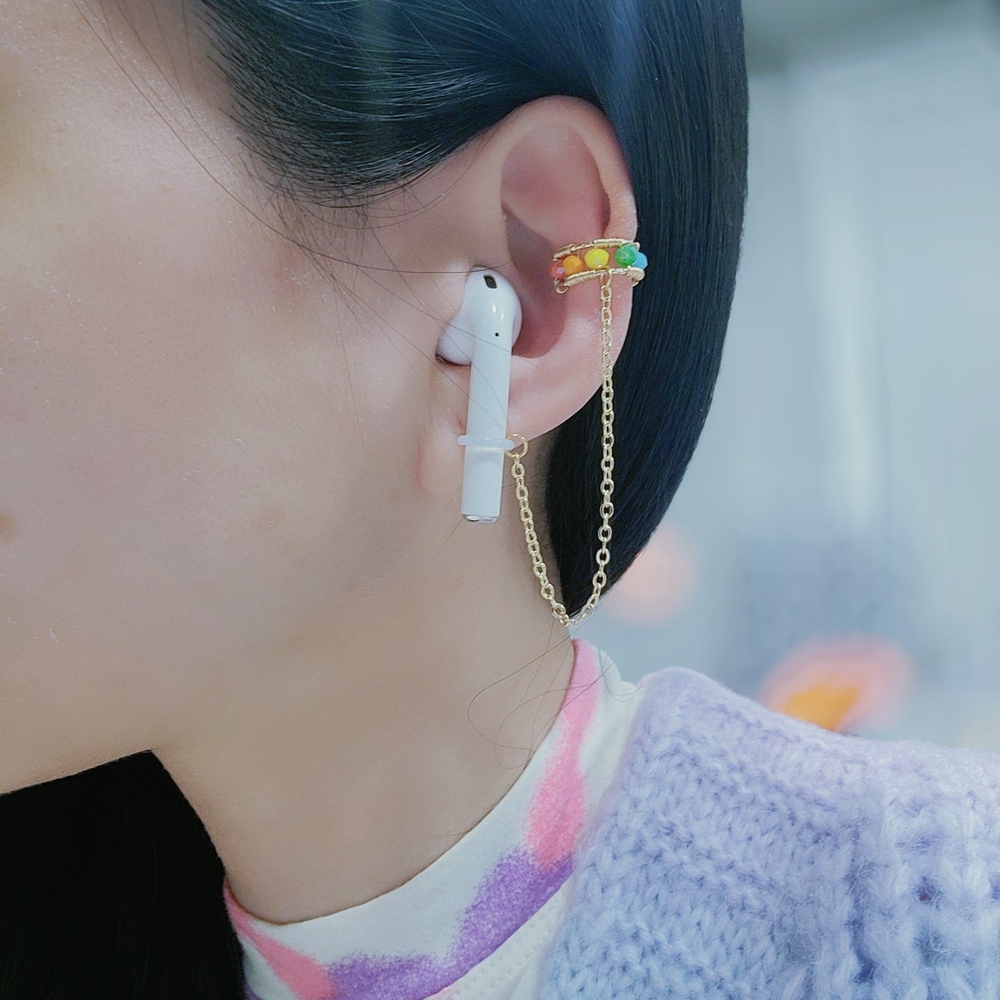 Rainbow earphone earbuds earclip