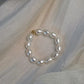 Minimalist rice freshwater pearl ring
