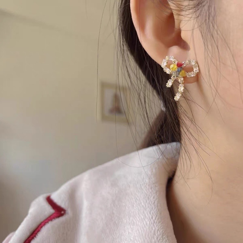 Summer rainbow bow studs