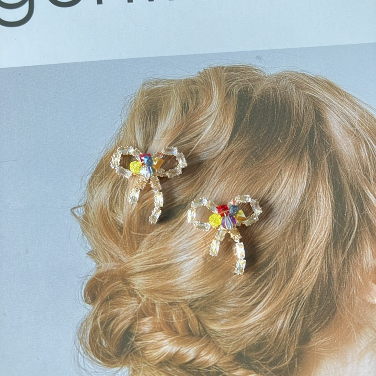 Summer rainbow bow studs