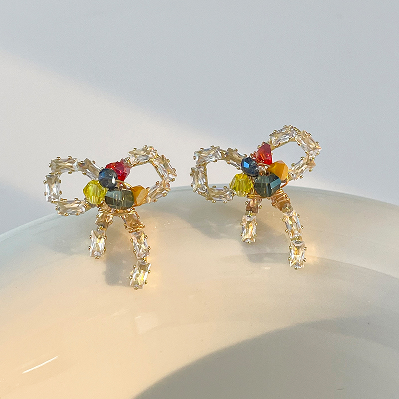 Summer rainbow bow studs