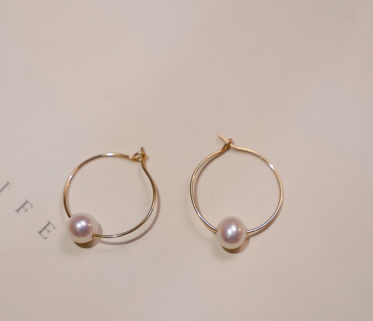 Near Round Freshwater Pearl Earrings