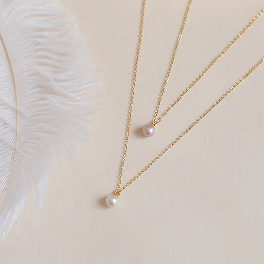 Single round pearl necklace