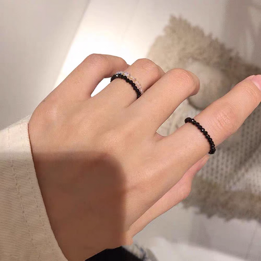 Special tiny black spinel ring