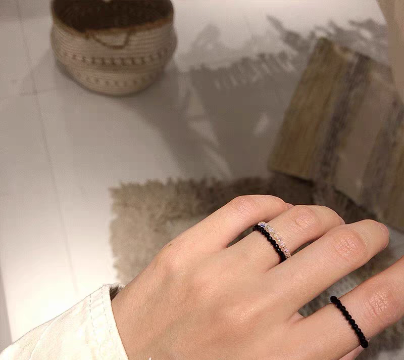 Special tiny black spinel ring