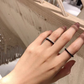 Special tiny black spinel ring