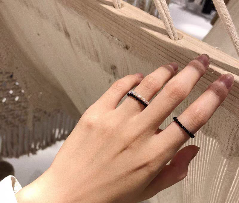 Special tiny black spinel ring