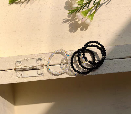 Special tiny black spinel ring